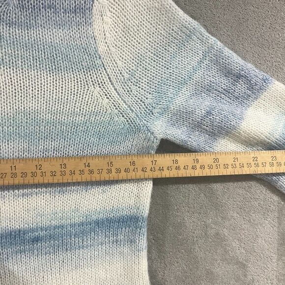 Gap Forever Cozy Knit Sweater Bluespace Dye Blue Striped Cozy Womens Size S - Picture 8 of 8